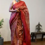 Red Color Cotton Silk Printed