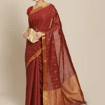 Maroon Brown Color Cotton Silk