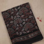 Black Garden Ajrak Mul Cotton saree
