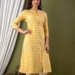Line Kurti Yellow Color