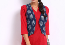 Kurti With jacket red Color